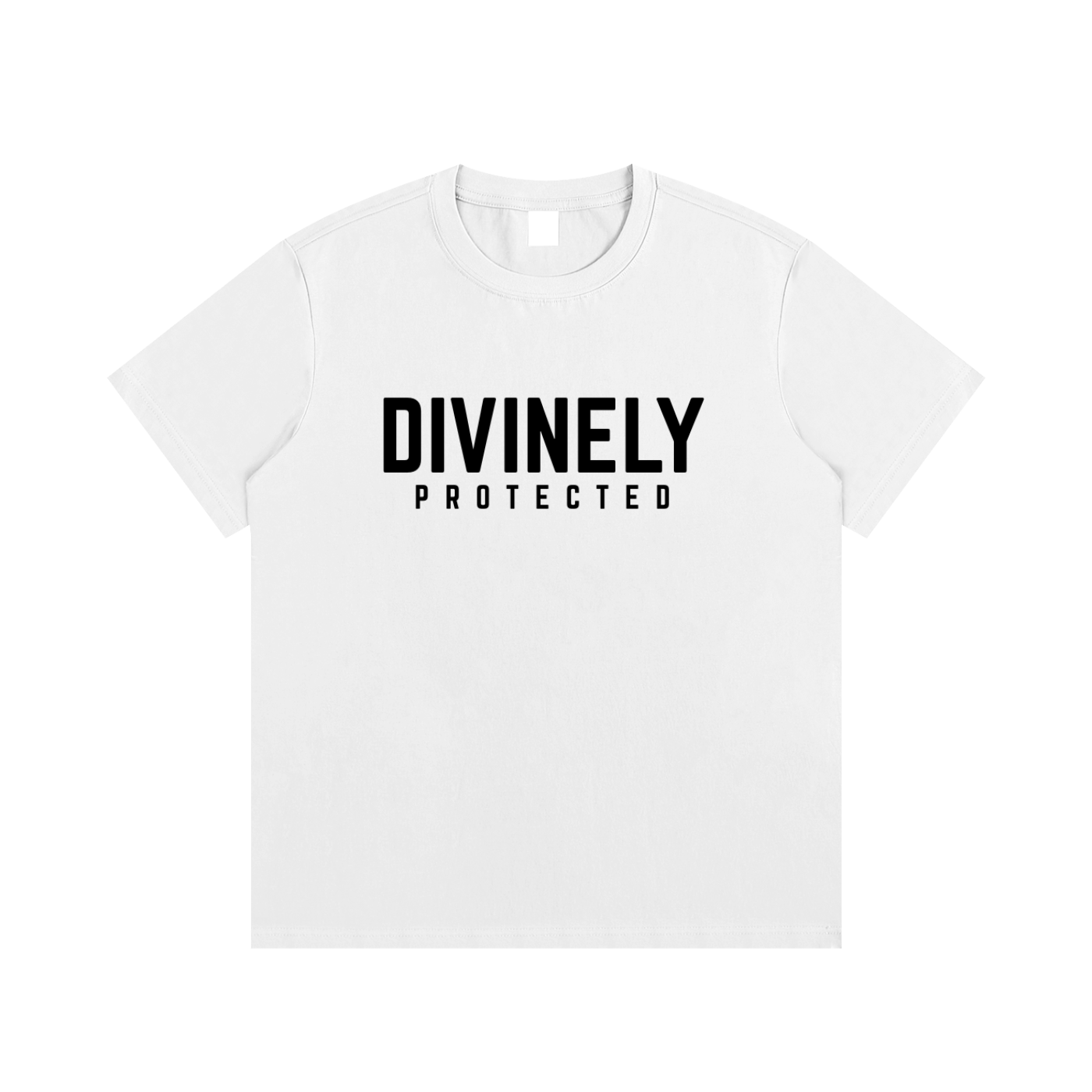 White Divinely Protected Essential Cotton T-Shirt