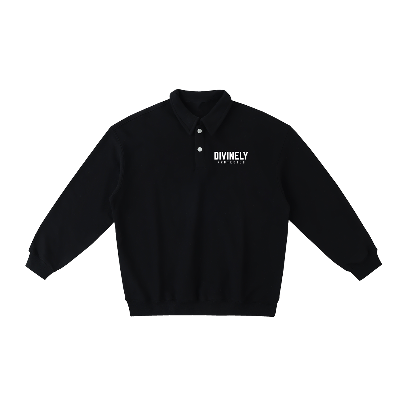 Divinely Protected Heavyweight Polo-Collar Sweatshirt