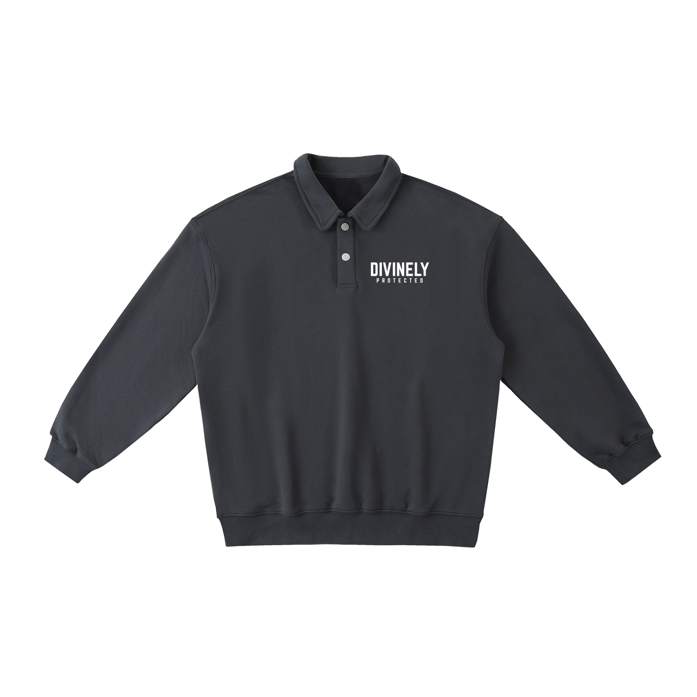 Divinely Protected Heavyweight Polo-Collar Sweatshirt