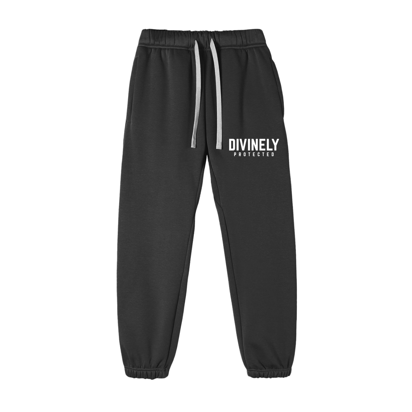 Divinely Protected Essential Fleece Sweatpants (White Text)