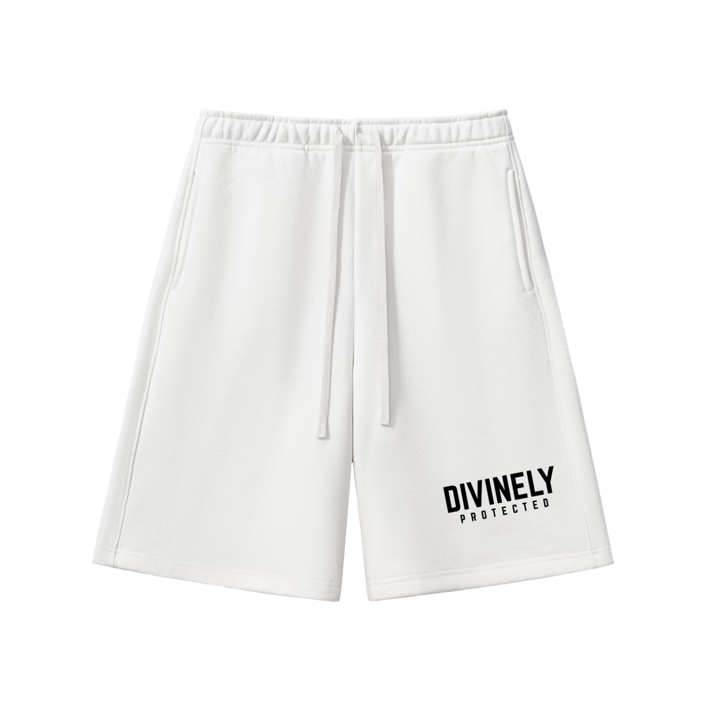 White Divinely Protected Essential Heavyweight Fleece Shorts