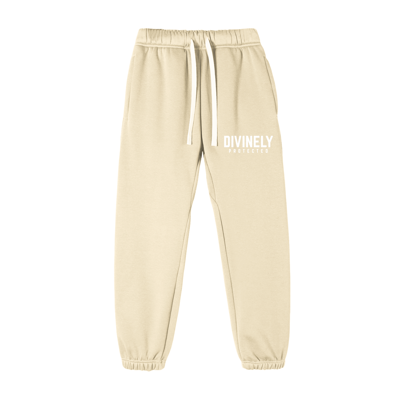 Divinely Protected Essential Fleece Sweatpants (White Text)