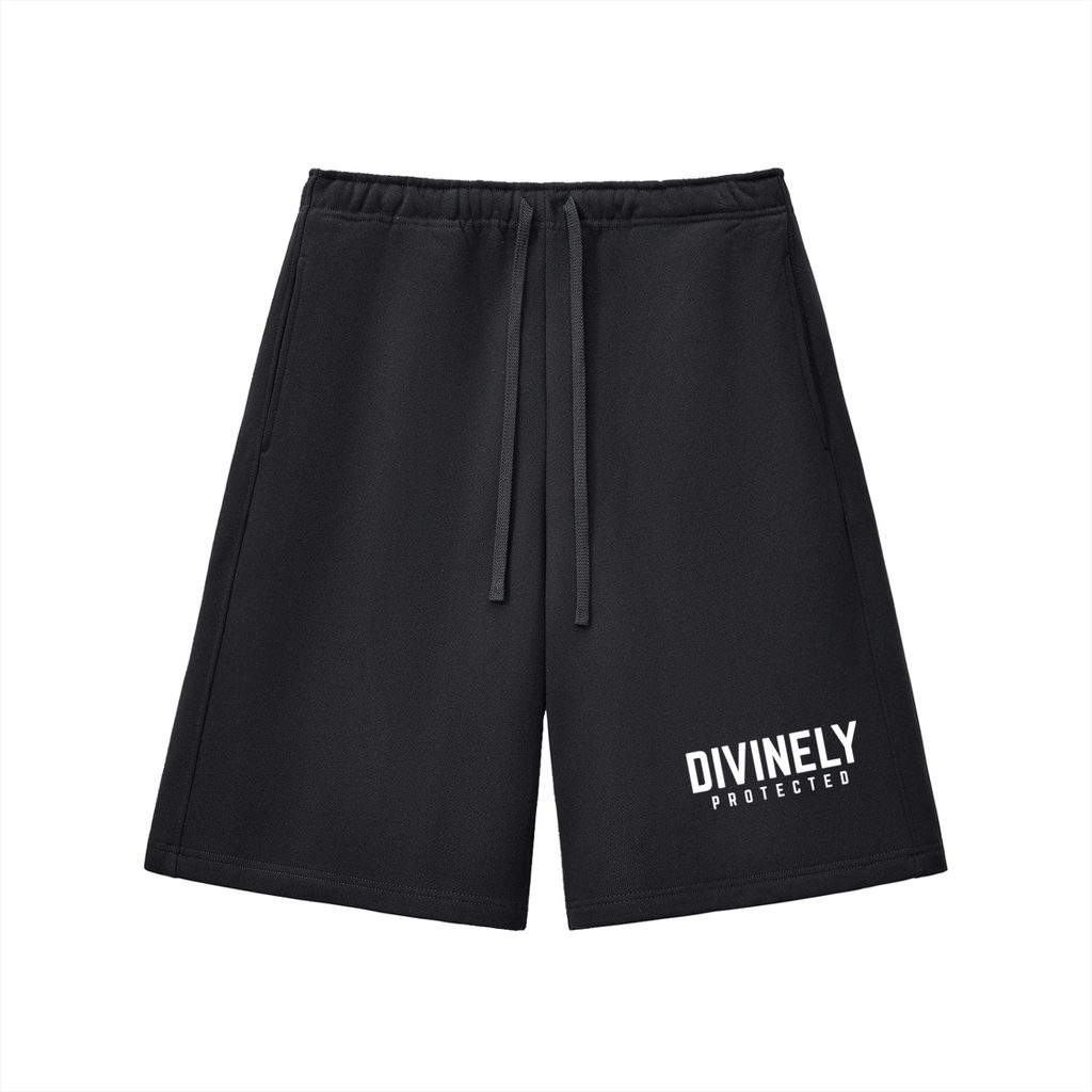 Black Divinely Protected Essential Heavyweight Fleece Shorts