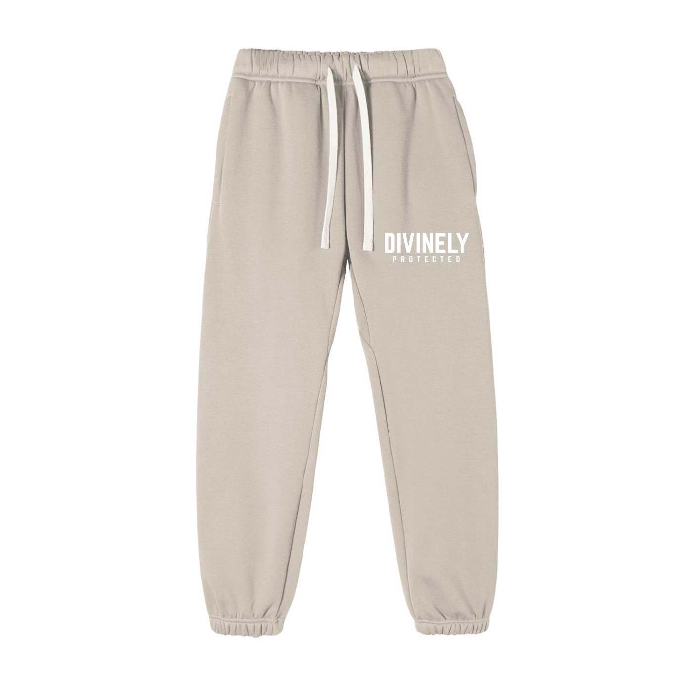 Divinely Protected Essential Fleece Sweatpants (White Text)