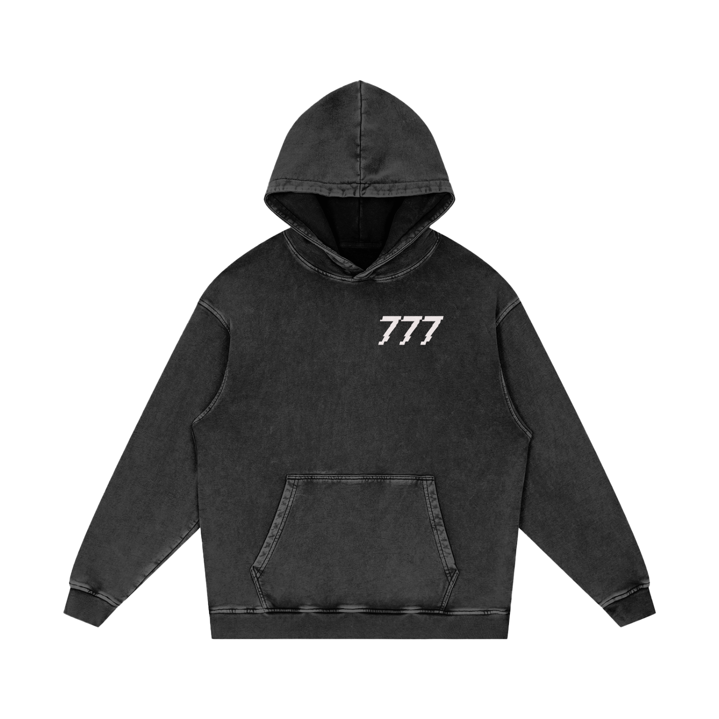777 Snow Washed Loose Cotton Hoodie