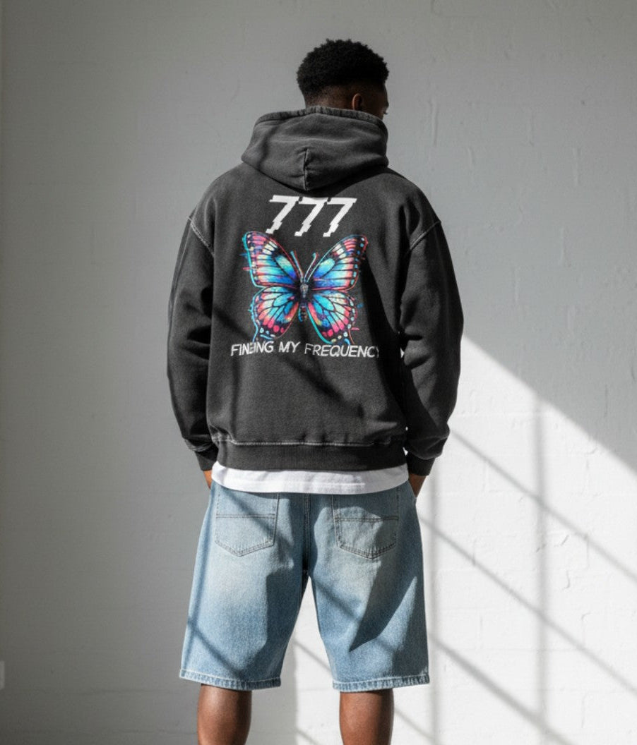 777 Snow Washed Loose Cotton Hoodie