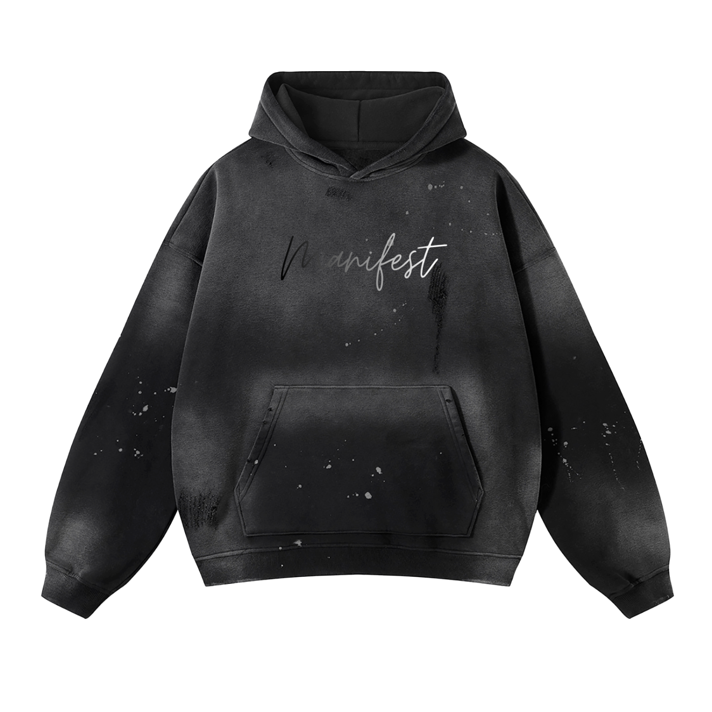 Vintage Washed Frayed Fleece Hoodie