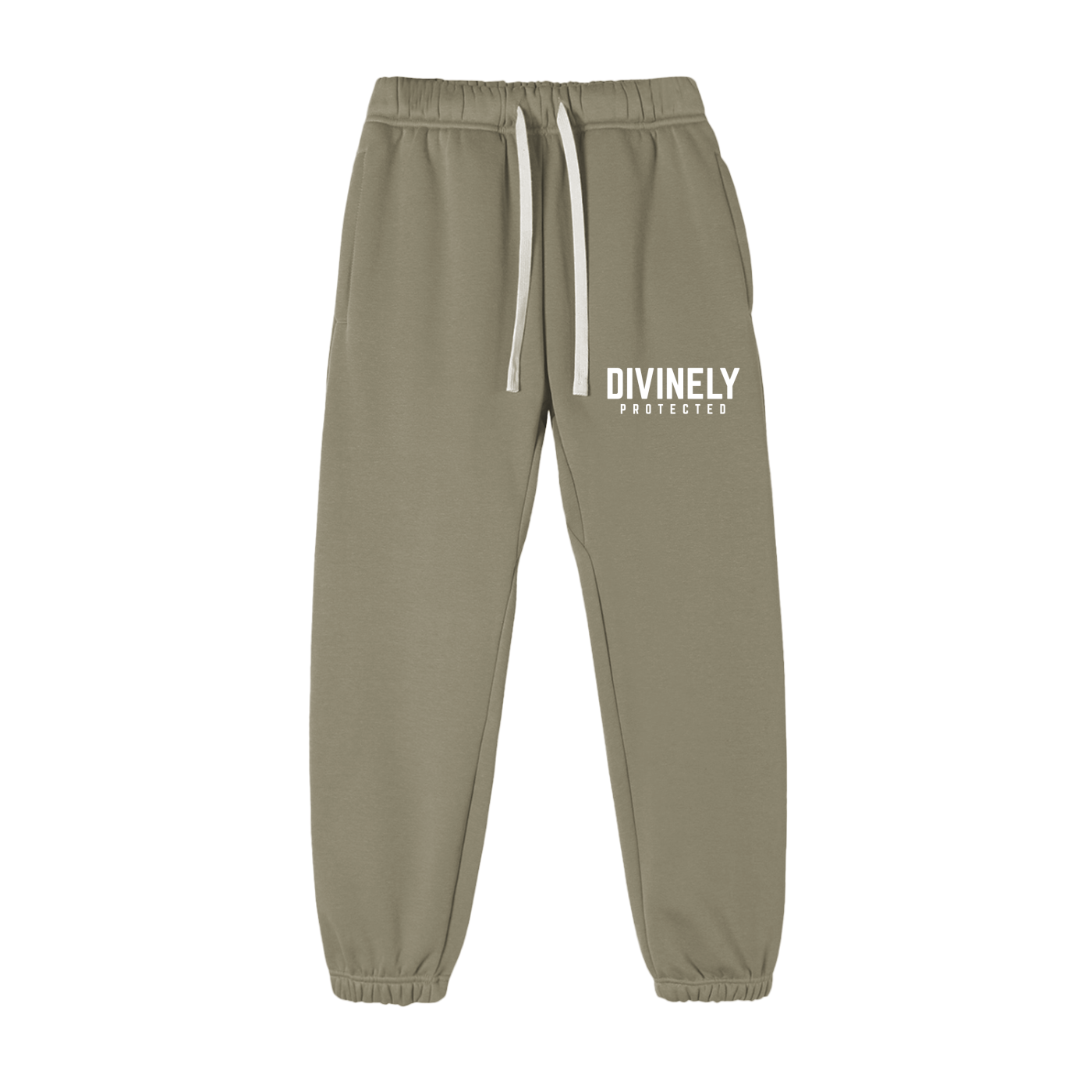 Divinely Protected Essential Fleece Sweatpants (White Text)